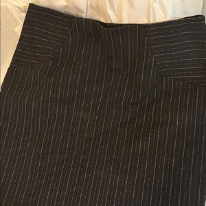 Chic Black Pinstripe Midi Skirt